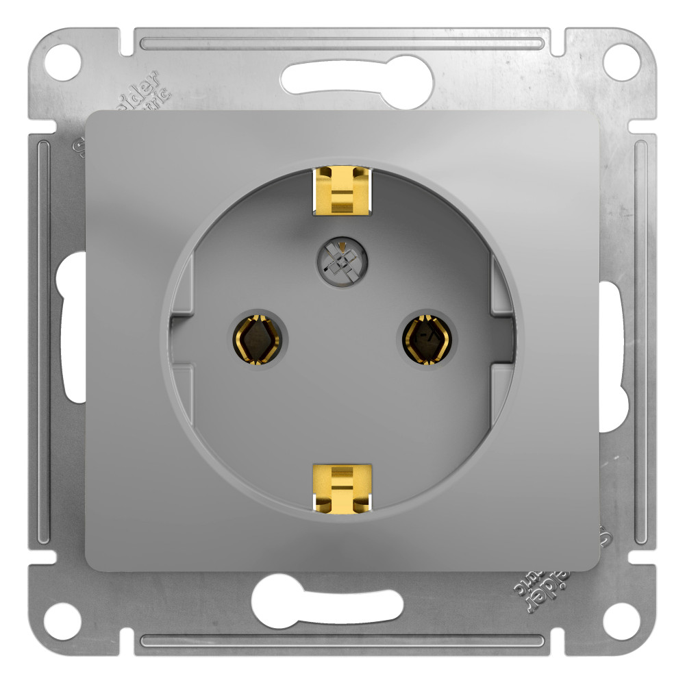 Systeme Electric Glossa Алюминий Розетка с/з