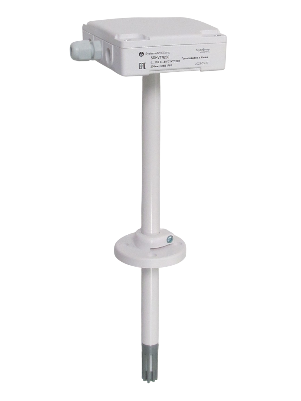 Systeme Electric Датчик влажности и температуры канальный, 0…10В -20…80°С NTC10K 200мм =24В