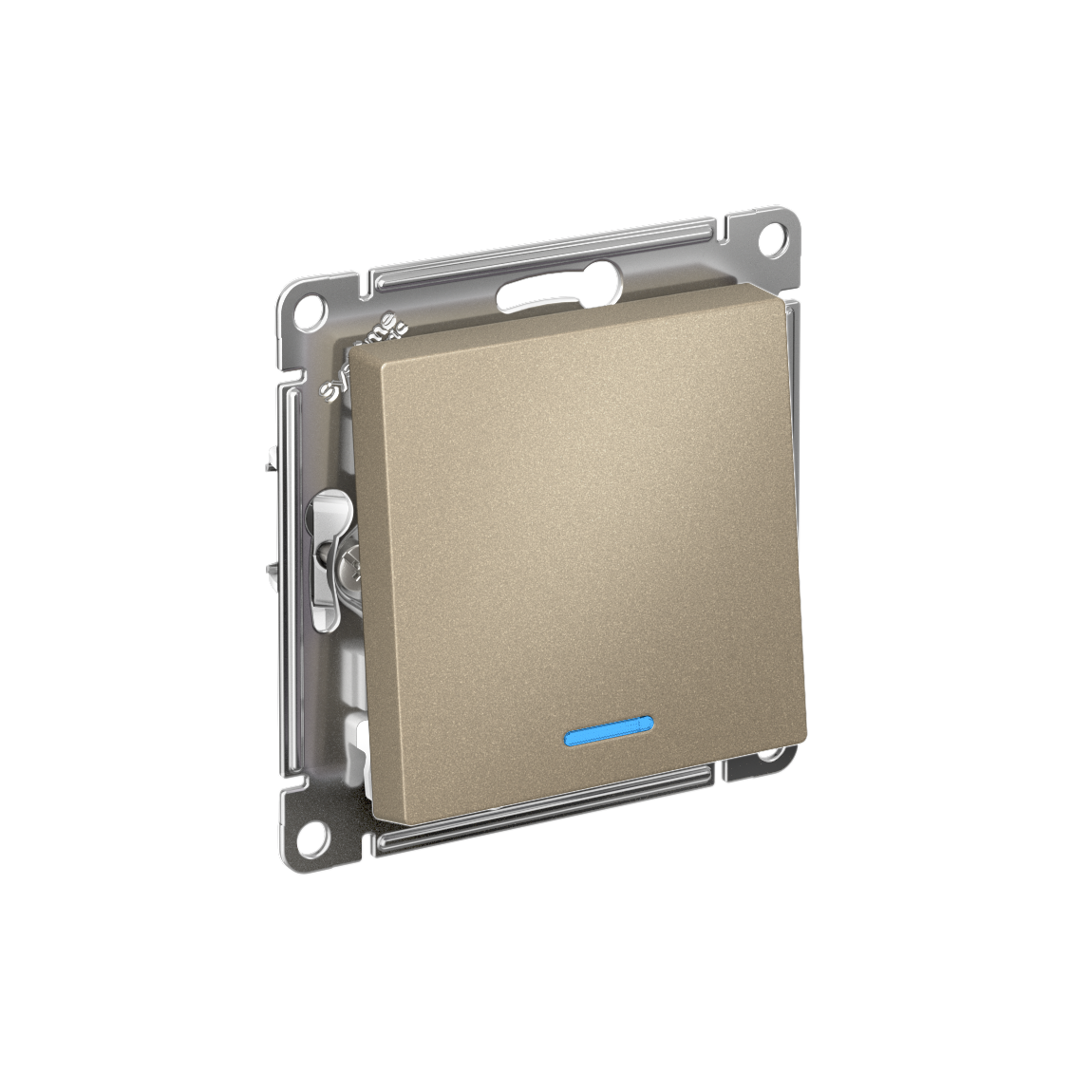 Systeme Electric AtlasDesign Шампань Переключатель 1-кл с подсветкой, сх.6а, 10АХ, мех., быстрозажим. клем.