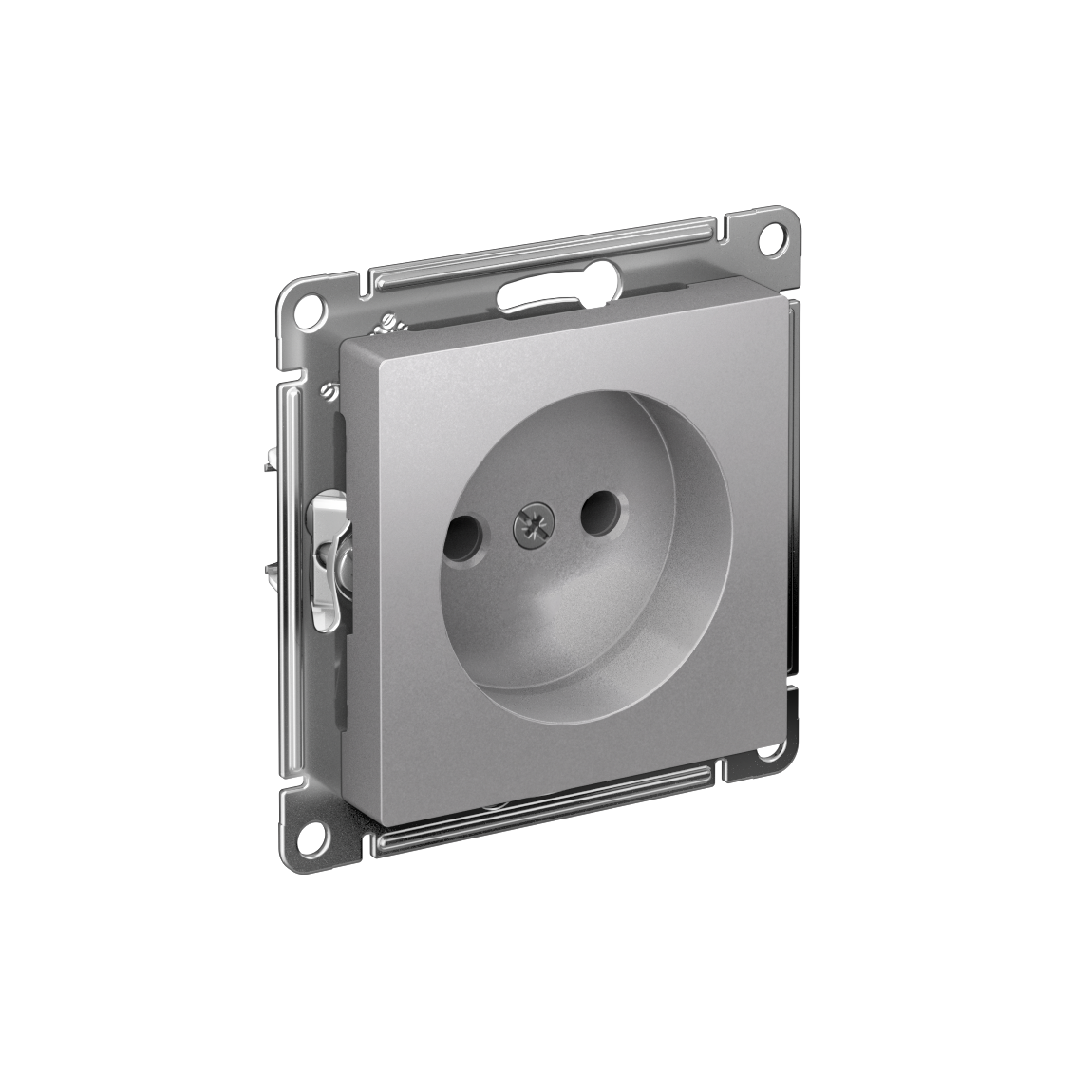 Systeme Electric AtlasDesign Алюминий Розетка без заземления без шторок, 16А, мех., быстрозажим. клем.