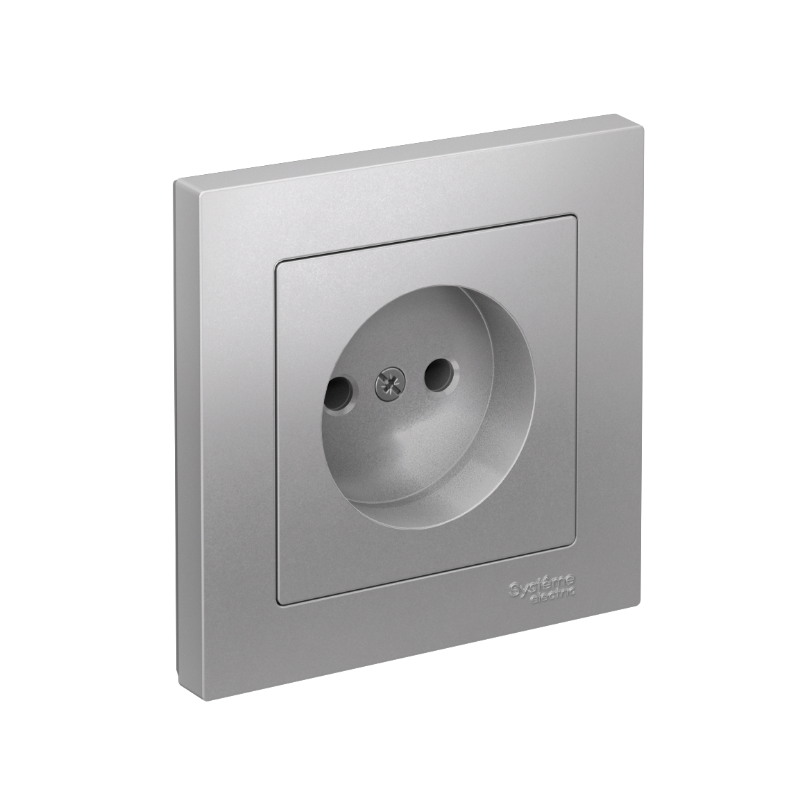 Systeme Electric AtlasDesign Алюминий Розетка без заземления, 16А, в сборе, быстрозажим. клем.