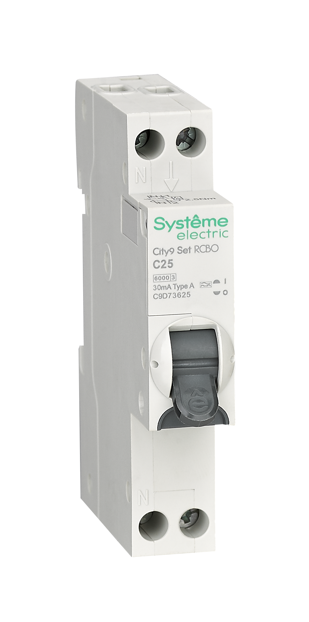 Systeme Electric City9 АВДТ 1П+Н C25 6000A 30мА A 18мм