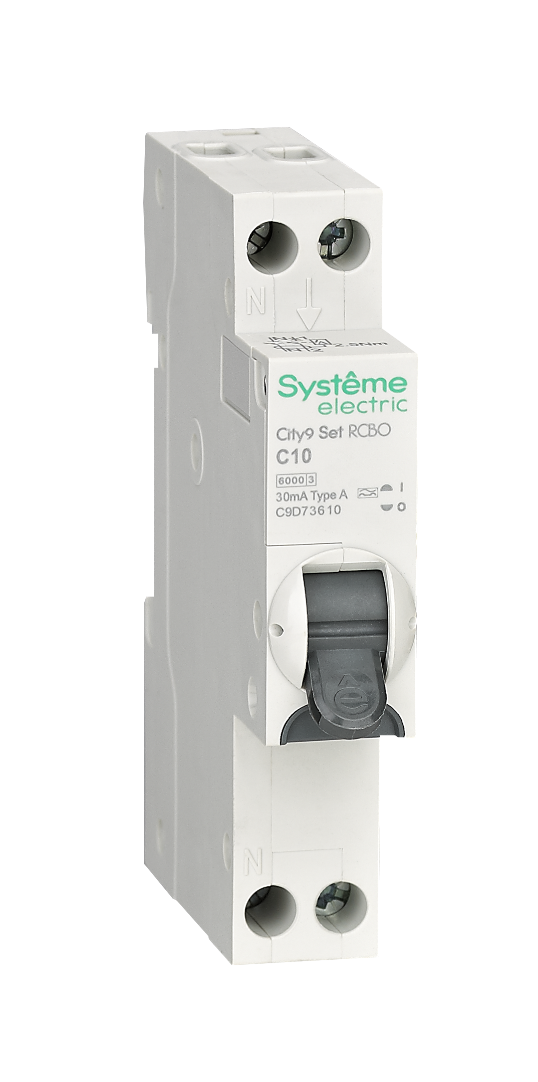 Systeme Electric City9 АВДТ 1П+Н C10 6000A 30мА A 18мм