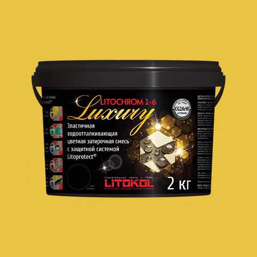 Затирка швов цементная Litokol Litochrom 1-6 Luxury C.640 желтый, ведро 2 кг