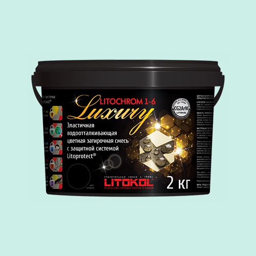 Затирка швов цементная Litokol Litochrom 1-6 Luxury C.100 светло-зеленый/мята, ведро 2 кг