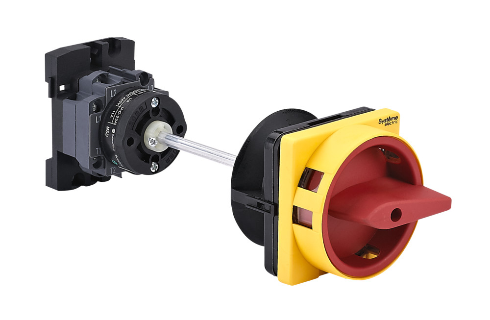 Systeme Electric SystemePact MSD  Выключатель-разъединитель 4P 20A IP20 с красной выносной рукояткой на дин-рейке/плате с замком