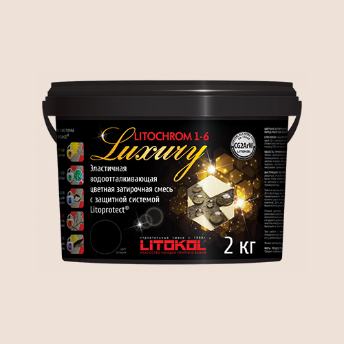 Затирка швов цементная Litokol Litochrom 1-6 Luxury C.50 светло-бежевый/жасмин, ведро 2 кг