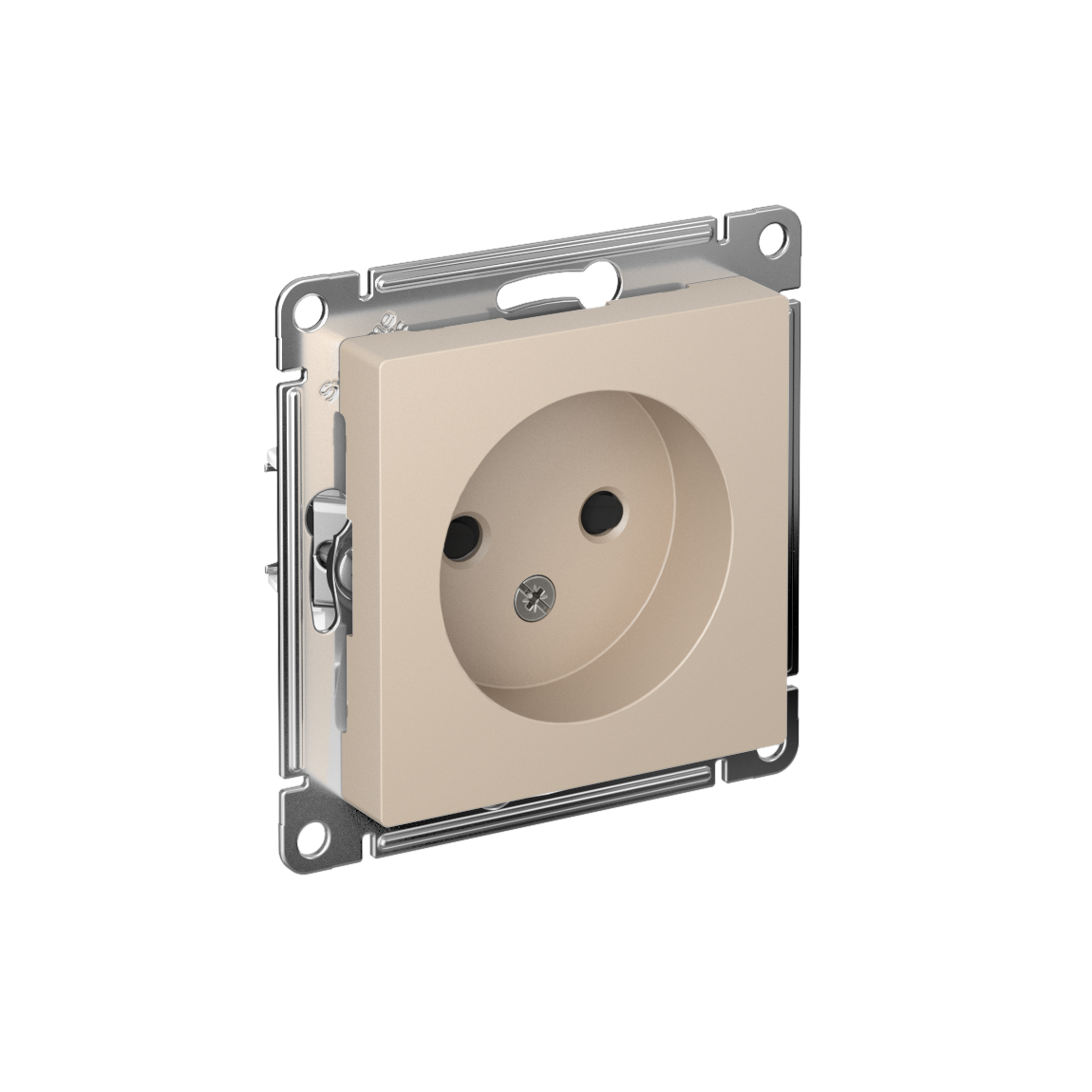 Systeme Electric AtlasDesign Песочный Розетка б/з со шторками, 16А, механизм