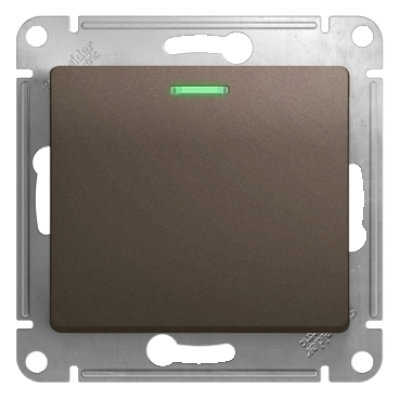 Systeme Electric Glossa Шоколад Выключатель 1-клавишный с подсветкой сх.1а, 10AX