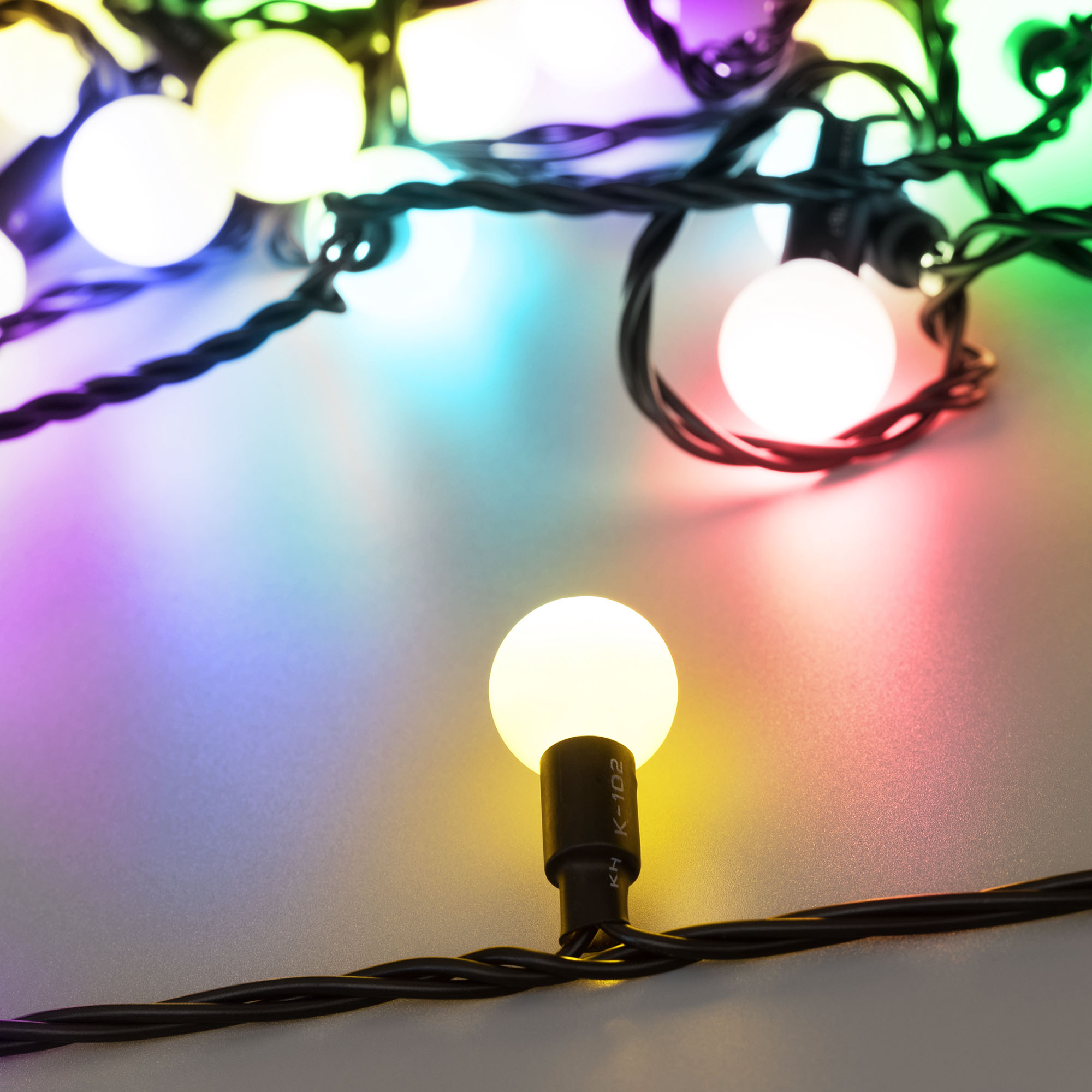 Arlight Светодиодная гирлянда ARD-BALL-CLASSIC-D23-10000-BLACK-80LED RGB (230V, 3.5W) (Ardecoled, IP65)