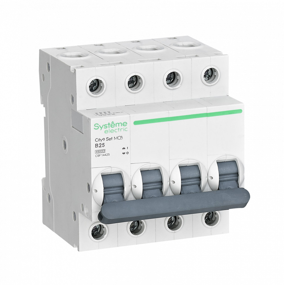 Systeme Electric City9 Set Автоматический выключатель (АВ) B 25А 4P 4.5kA 400В