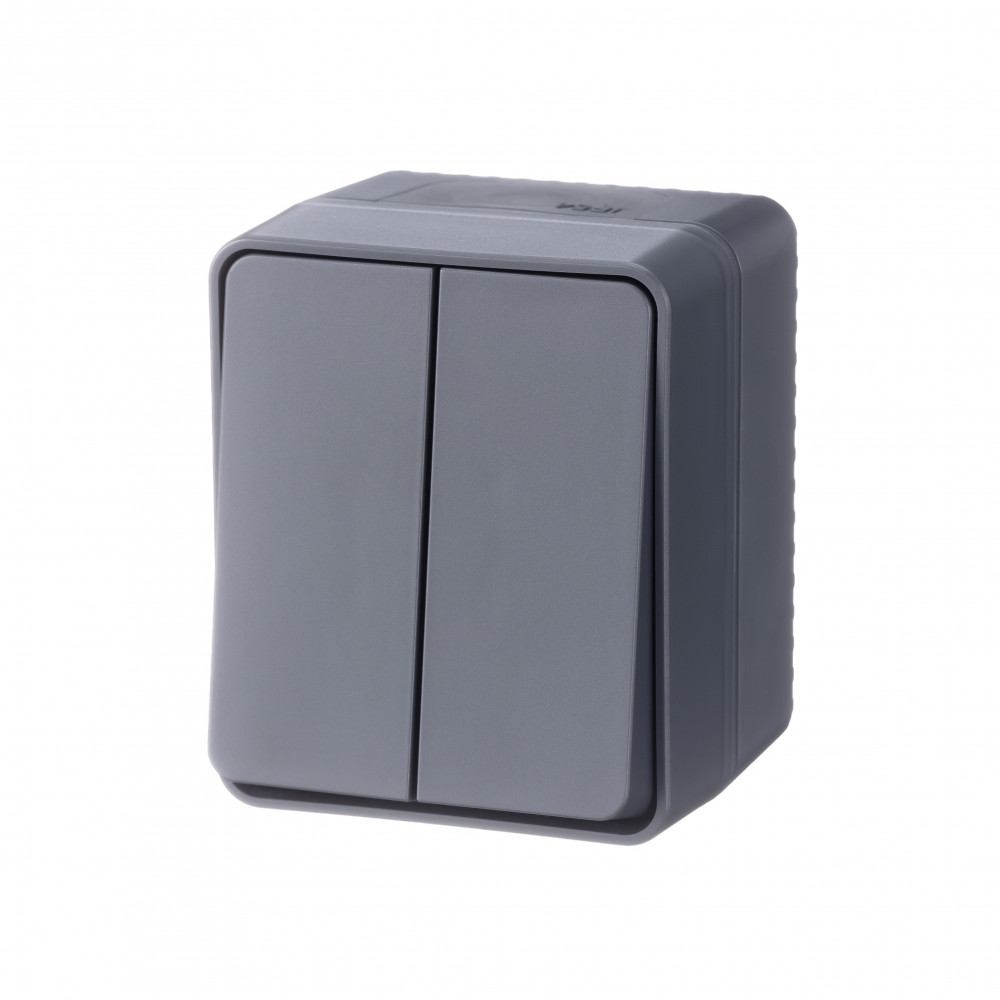 Systeme Electric AtlasDesign Profi54 Наруж Антрацит Выключатель 2-клавишный 10 АХ