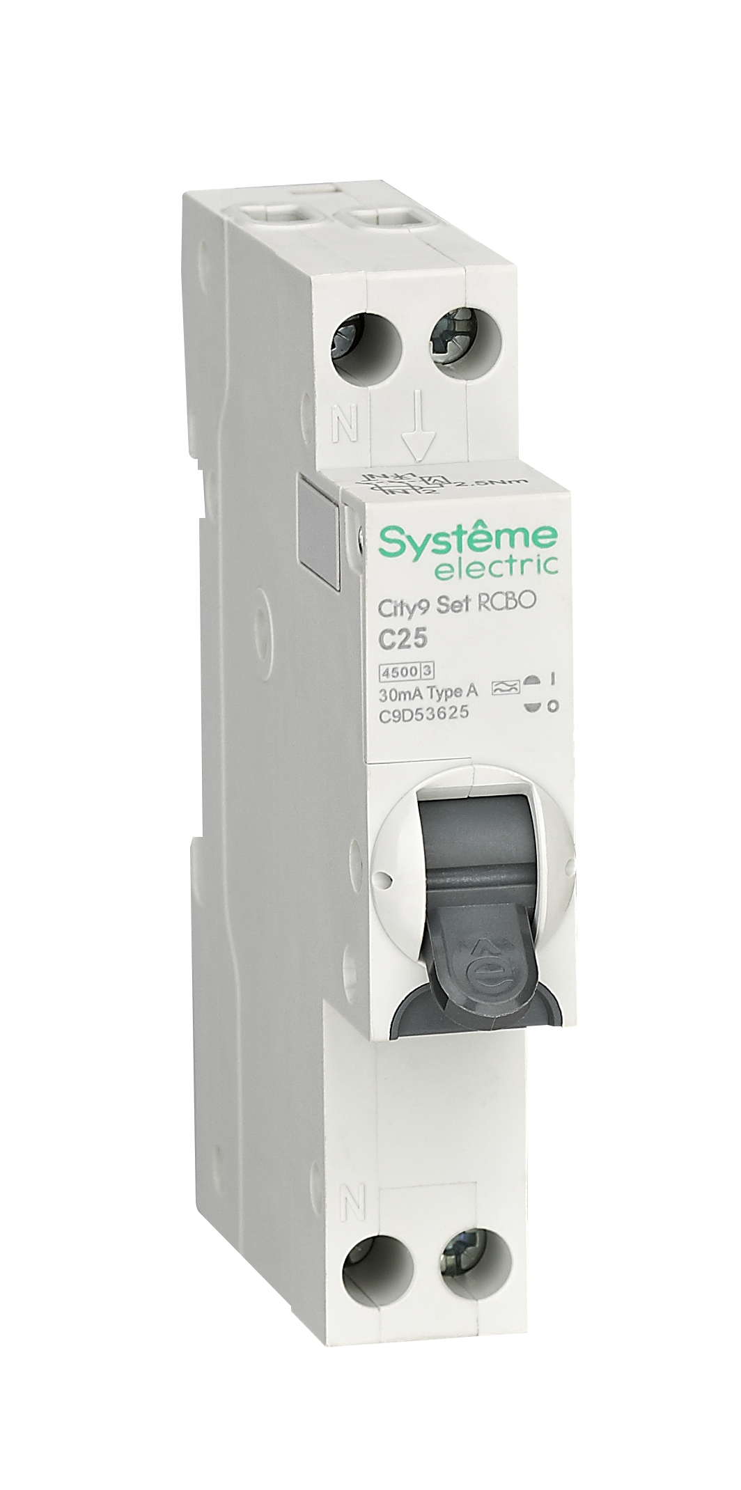Systeme Electric City9 АВДТ 1П+Н C25 4500A 30мА A 18мм