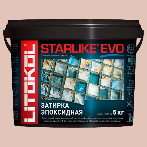 Эпоксидная затирка для плитки Litokol Starlike Evo S.500 Rosa Cipria, 5 кг