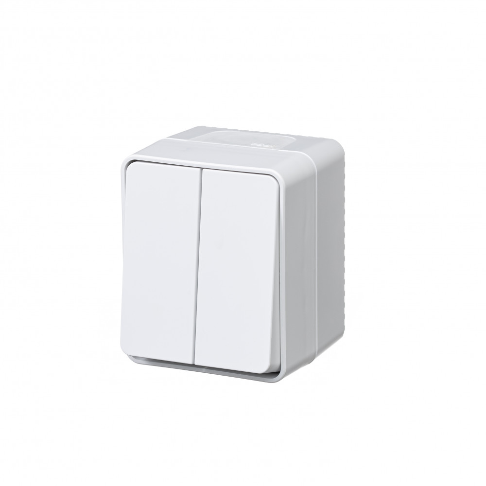 Systeme Electric AtlasDesign Profi54 Наруж Белый Выключатель 2-клавишный 10 АХ IP54