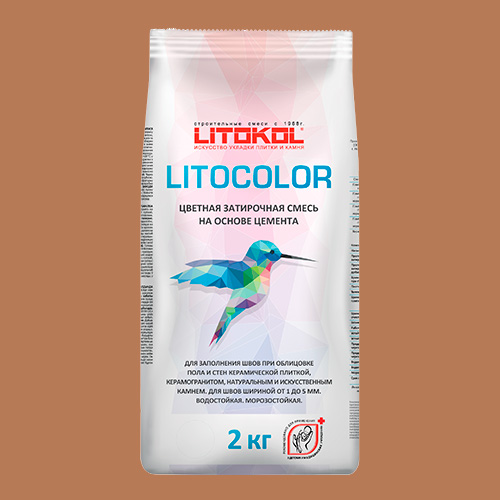 Затирка швов цементная Litokol Litocolor L.25 Коричневый, алюм.мешок 2 кг