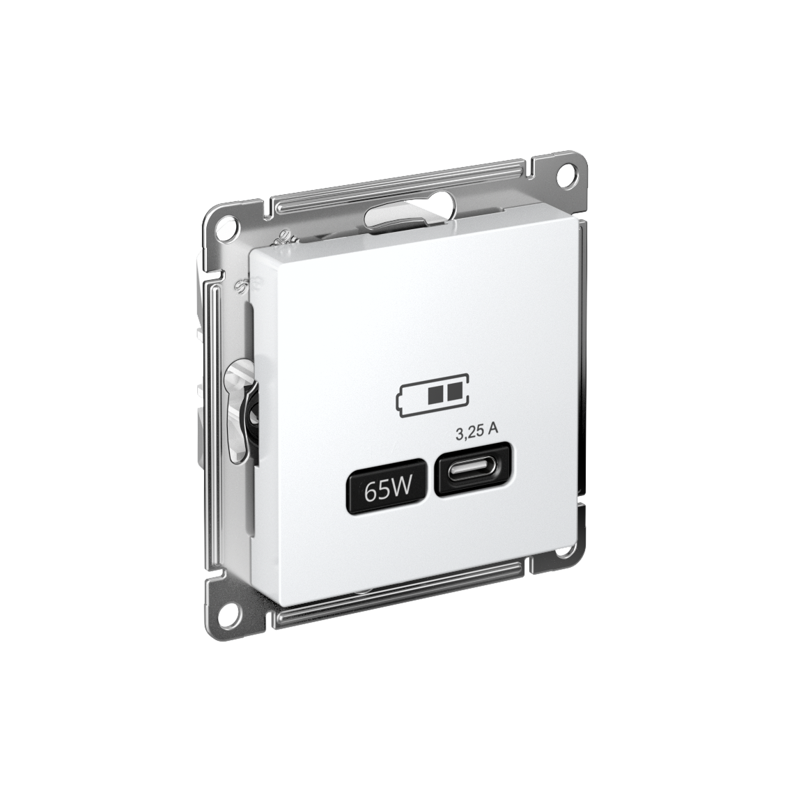 Systeme Electric AtlasDesign Белый USB Розетка тип-C 65W высокоскор.заряд. QC, PD, мех.
