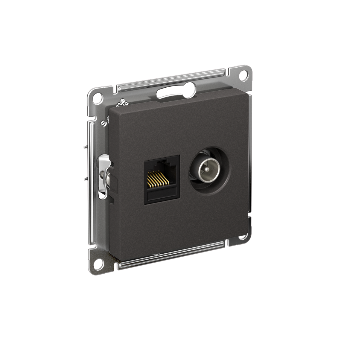 Systeme Electric AtlasDesign Базальт Розетка двойная ТВ + компьютерная RJ45, кат. 5Е