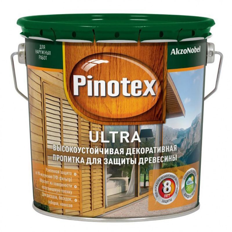 Деревозащитное средство Pinotex Ultra Белый, 2,7л