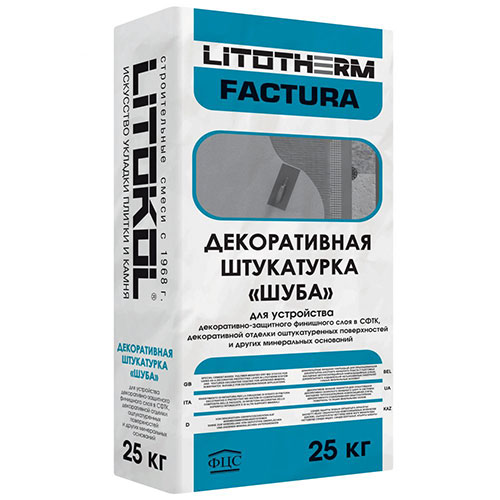 Штукатурка декоративная Litokol Litotherm Factura 2,0 мм, белый, 25 кг