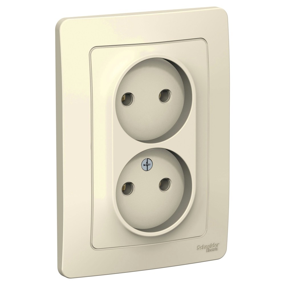 Systeme Electric Blanca внутр Молочная Розетка 2-ая б/з без шторок, 16А, 250В