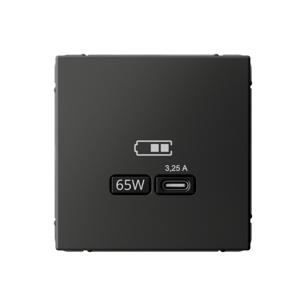 Systeme Electric ArtGallery Базальт USB Розетка тип-С 65Вт высокоскор.заряд. QC, PD, механизм