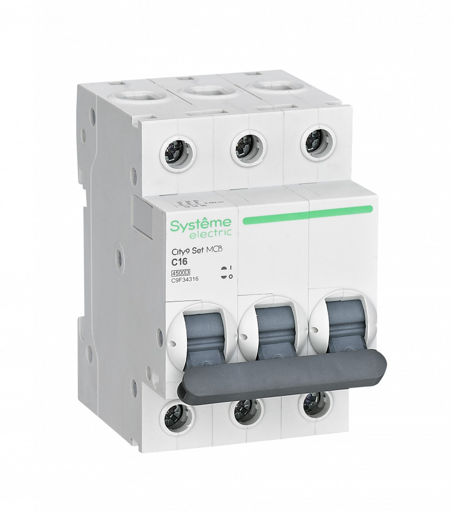 Systeme Electric City9 Set Автоматический выключатель (АВ) С 16А 3P 4.5kA 400В