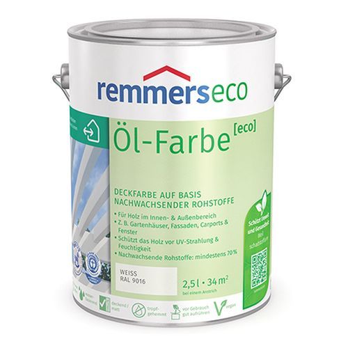 Краска для дерева Remmers Oel-Farbe (Eco) Weiss Ral 9016 (0.75л)