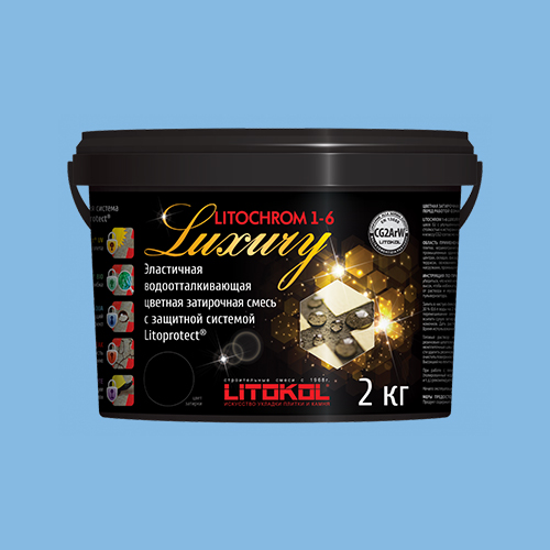 Затирка швов цементная Litokol Litochrom 1-6 Luxury C.190 васильковый, ведро 2 кг