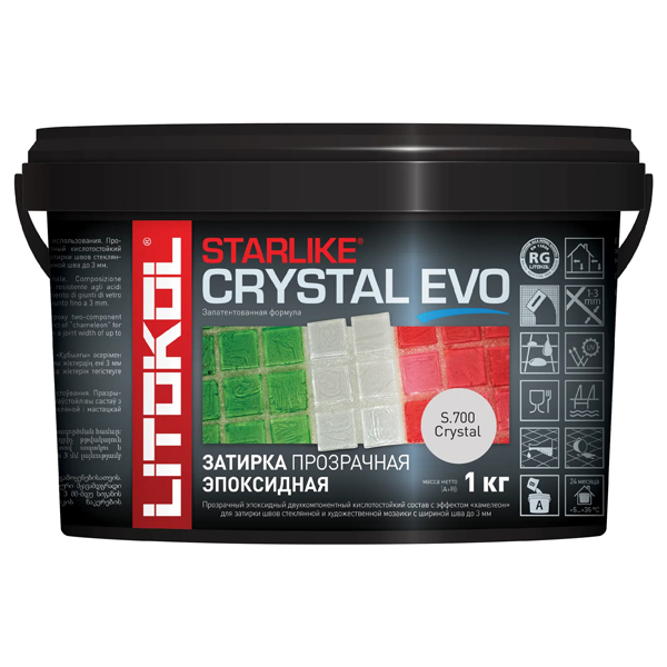 Эпоксидная затирка для плитки Litokol Starlike Evo S.700 Crystal, 2,5 кг