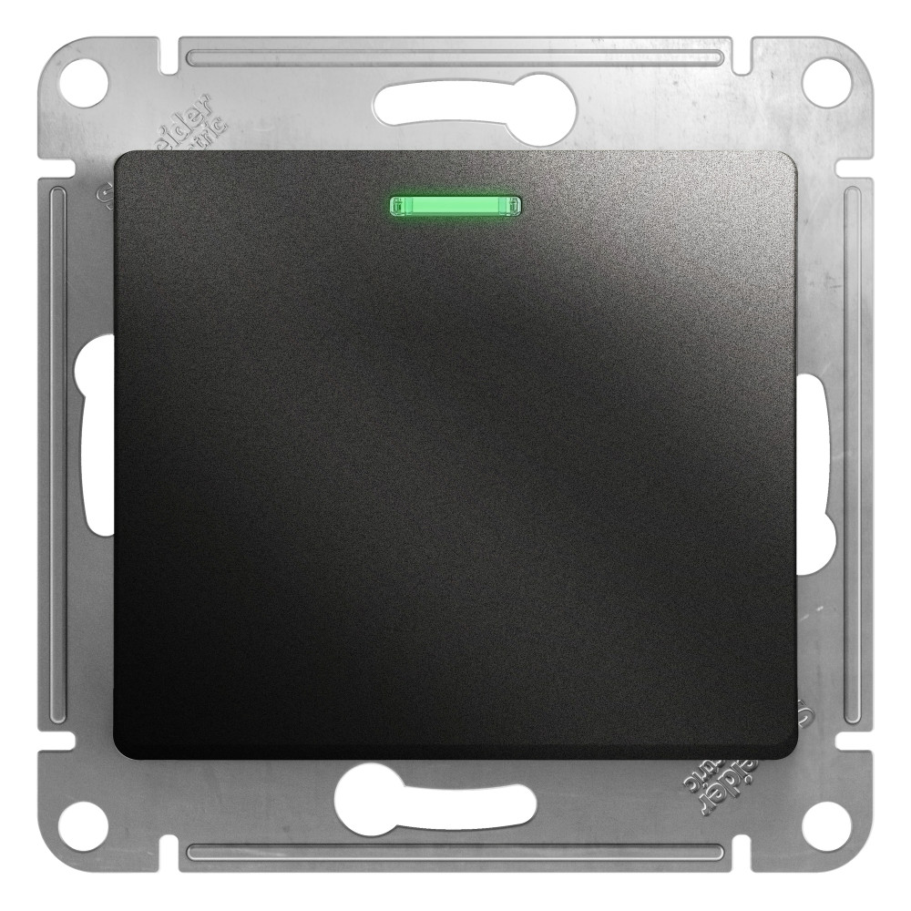 Systeme Electric Glossa Антрацит Переключатель 1-клавишный с подсветкой сх.6а, 10АХ
