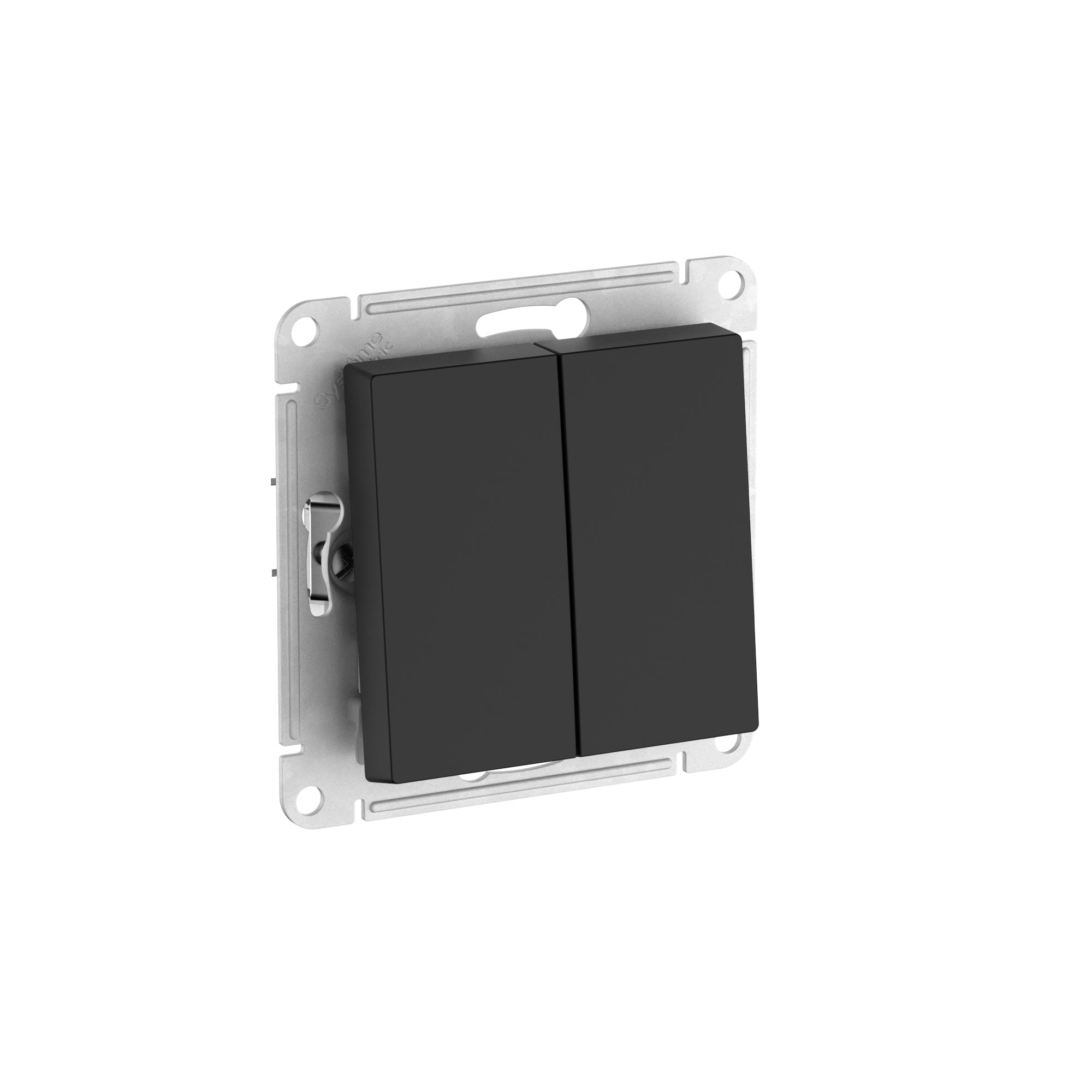 Systeme Electric AtlasDesign Aqua Карбон Выключатель 2-клавишный, IP44, сх.5, 10АХ, мех., быстрозажим. клем.