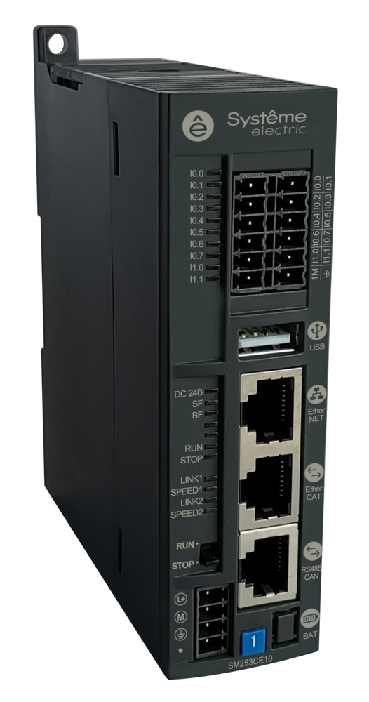 Systeme Electric Контроллер, 10DI, 6HSI, 1 Ethernet, 1 EtherCAT, CANopen/RS485 Modbus OPCUAServer Codesys3.5SP18