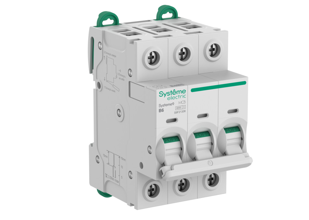 Systeme Electric Systeme9 Автоматический выключатель (АВ) B 6A 3P 6kA 400В