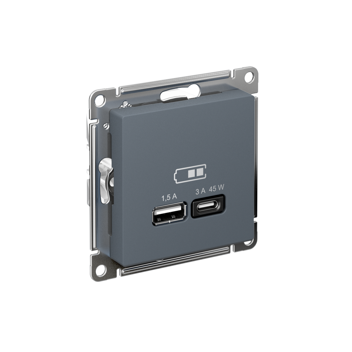 Systeme Electric AtlasDesign Грифель USB Розетка A + тип-C 45W высокоскор.заряд. QC,PD, мех.