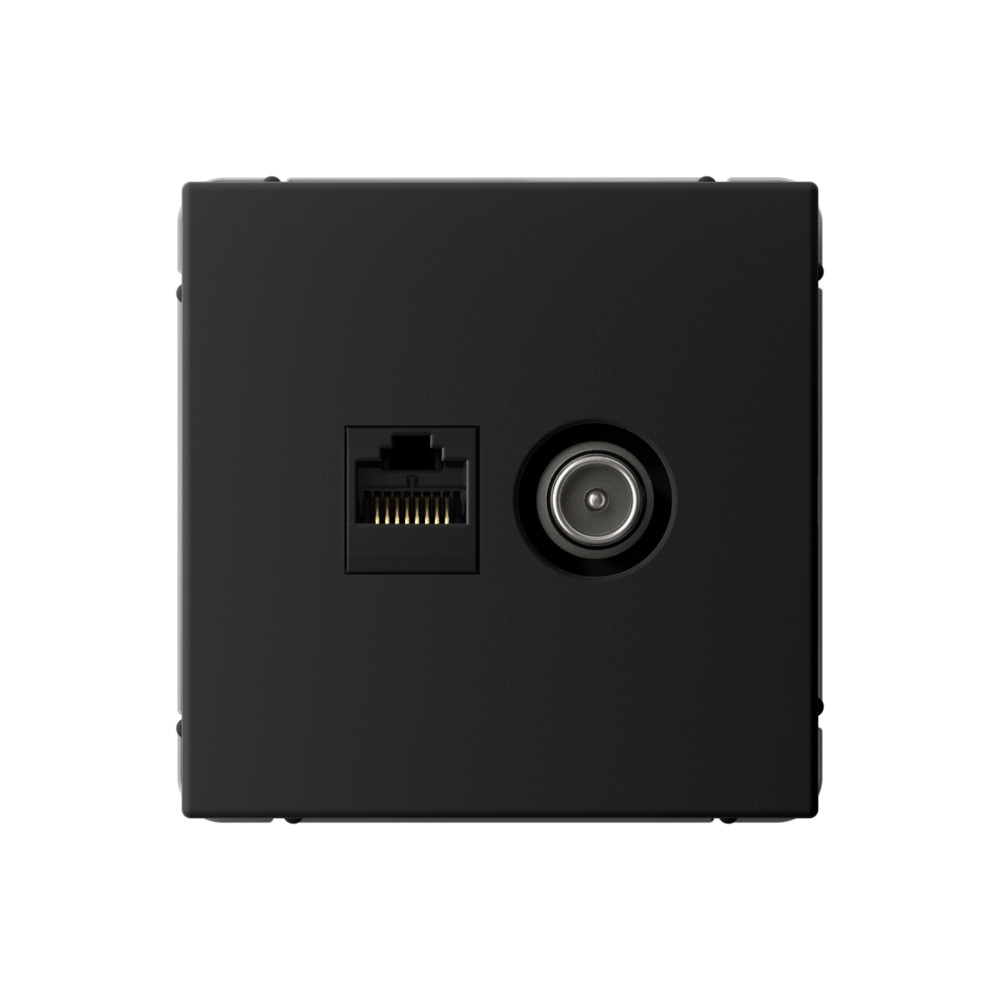 Systeme Electric ArtGallery Карбон Розетка двойная ТВ + компьютерная RJ45, кат. 5Е