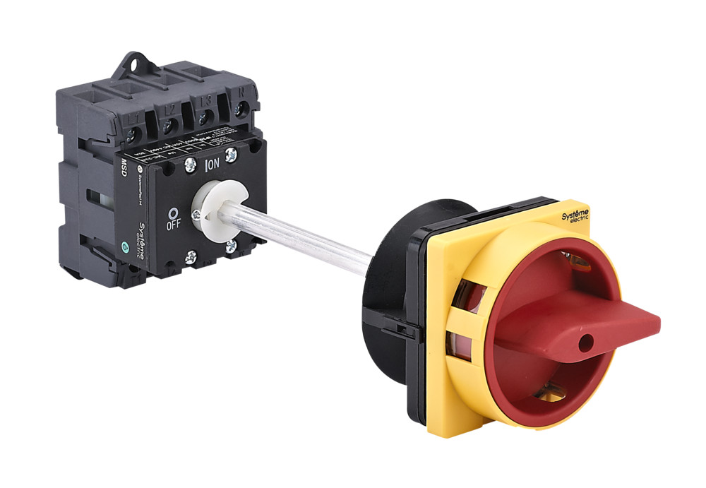 Systeme Electric SystemePact MSD  Выключатель-разъединитель 4P 40A IP20 с красной выносной рукояткой на дин-рейке/плате с замком