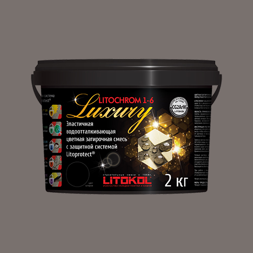 Затирка швов цементная Litokol Litochrom 1-6 Luxury C.10 серый, ведро 2 кг