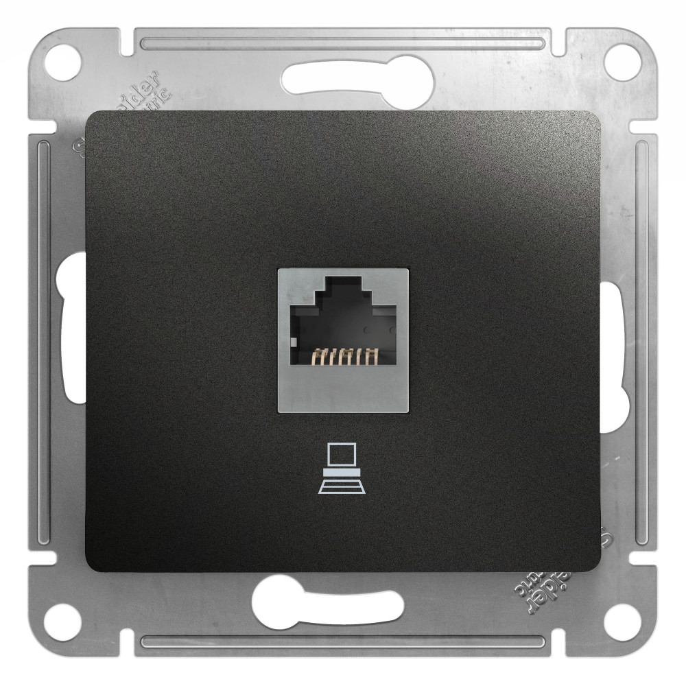 Systeme Electric Glossa Антрацит Розетка компьютерная RJ45 кат.5E