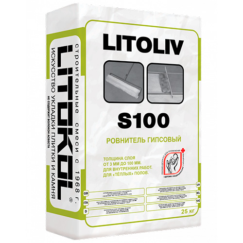 Ровнитель для пола Litokol Litoliv S100 серый, 25 кг/ Литокол