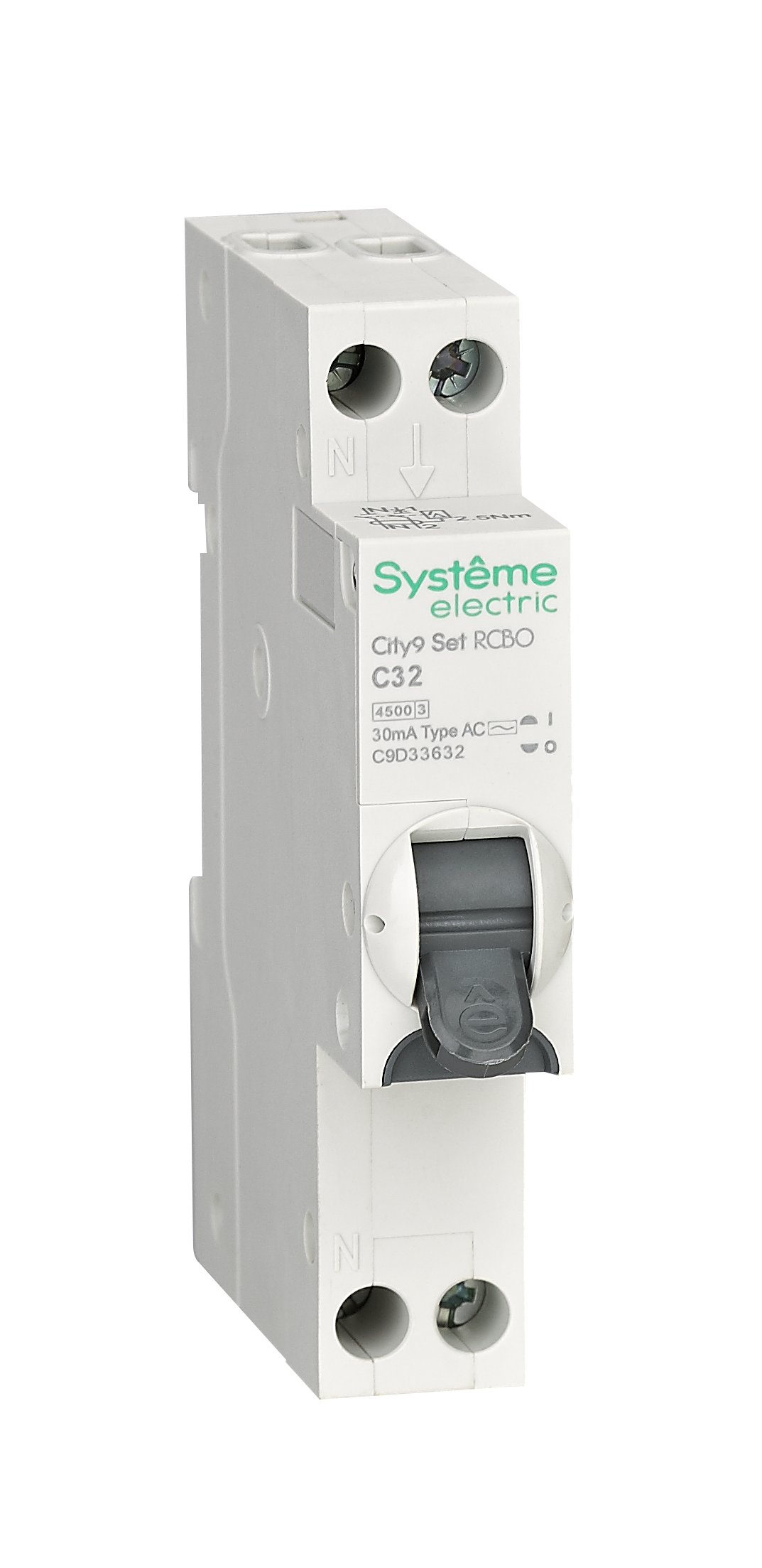 Systeme Electric City9 АВДТ 1П+Н C32 4500A 30мА AC 18мм