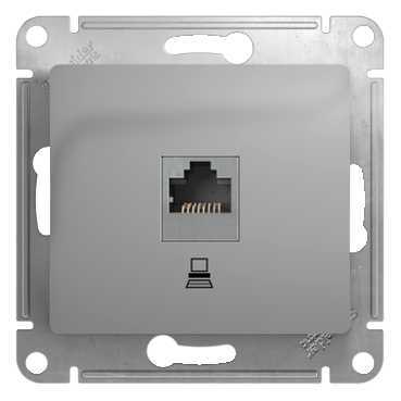 Systeme Electric Glossa Алюминий Розетка компьютерная RJ45 кат.5E