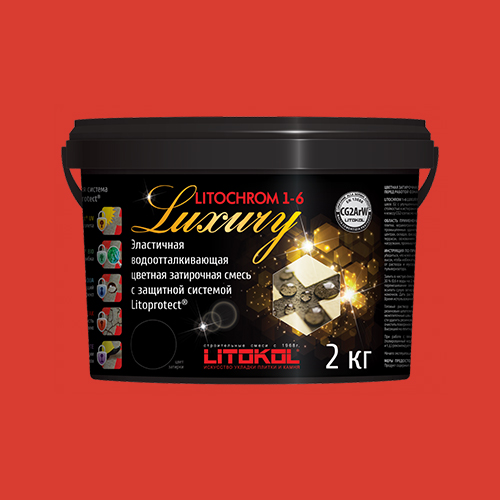 Затирка швов цементная Litokol Litochrom 1-6 Luxury C.700 оранж, ведро 2 кг