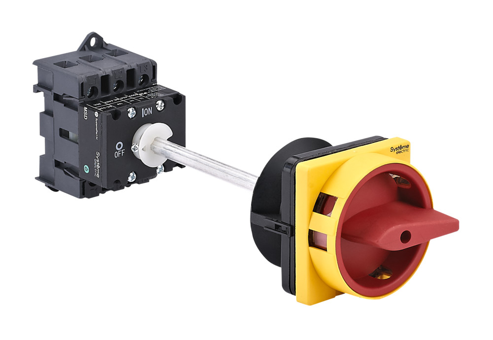 Systeme Electric SystemePact MSD  Выключатель-разъединитель 3P 40A IP20 с красной выносной рукояткой на дин-рейке/плате с замком