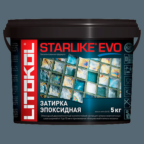 Эпоксидная затирка для плитки Litokol Starlike Evo S.130 Grigio Ardesia, 5 кг