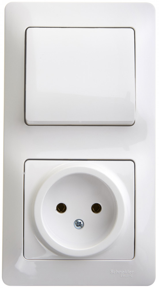 Systeme Electric Glossa Бел Блок: розетка и 1-кл. выключатель
