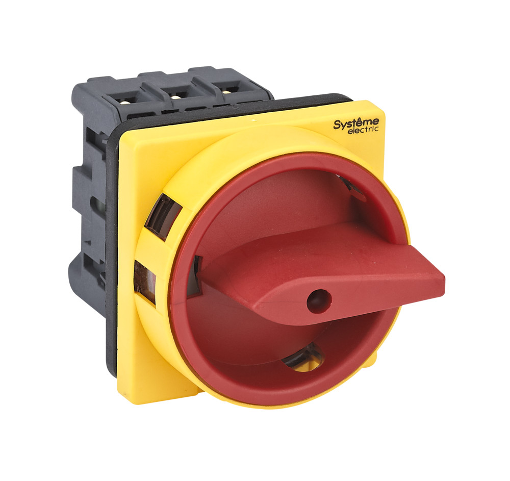Systeme Electric SystemePact MSD  Выключатель-разъединитель 3P 25A IP20 с красной рукояткой на дверцу 4 винтами с замком