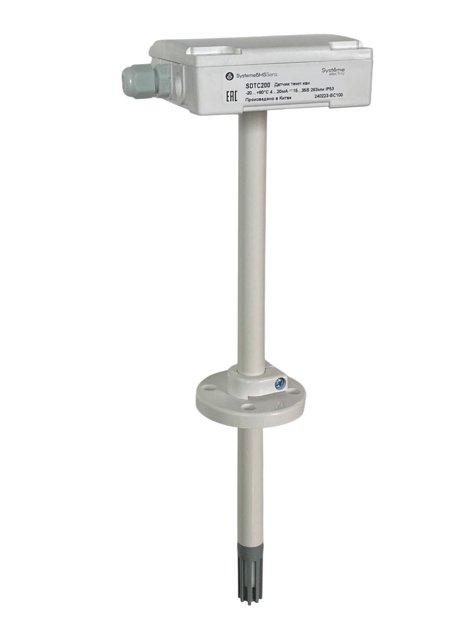 Systeme Electric Датчик температуры канальный, -20…80°С 4…20мА 283мм(40…265мм ) =15…35В