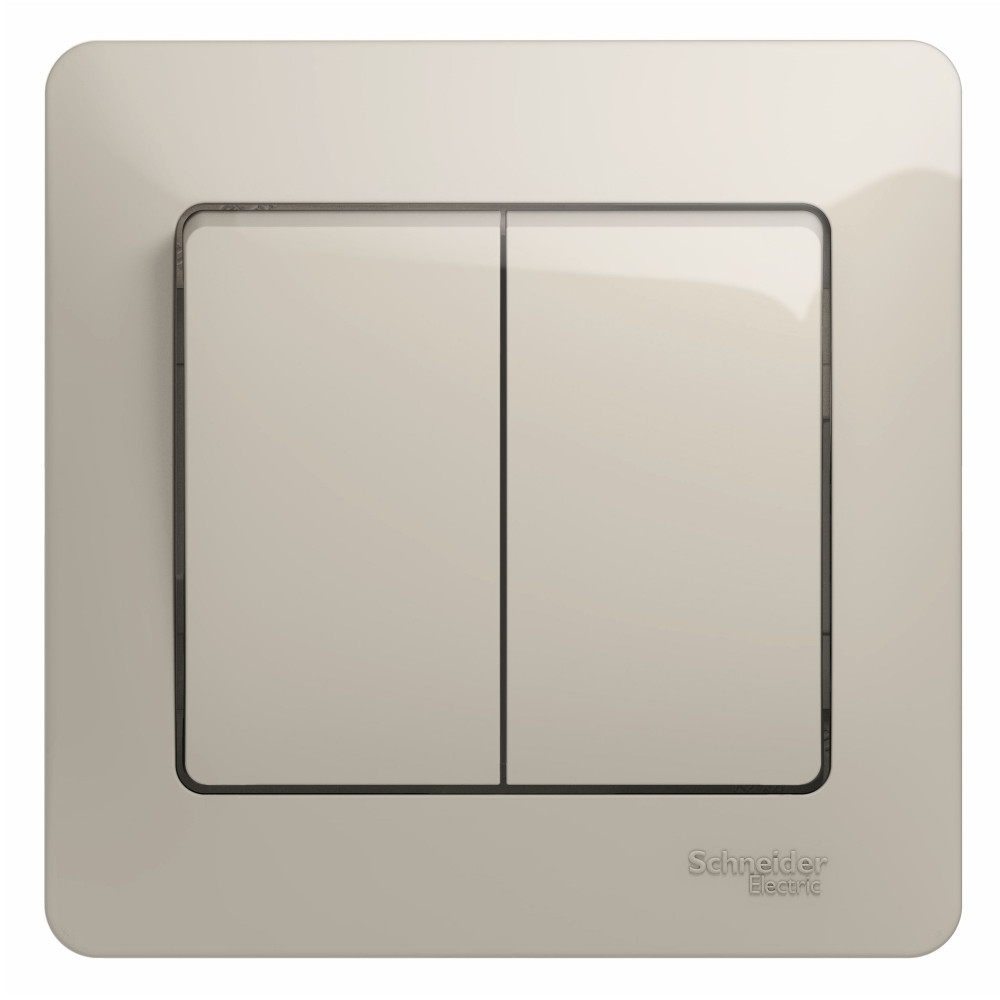Systeme Electric Glossa Молочный Выключатель 2-клавишный, сх.5, 10AX (в сборе)