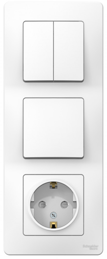 Systeme Electric Blanca внутр Бел Блок: Розетка з/к шт 16А, 250В+выкл 1кл.+выкл 2кл.